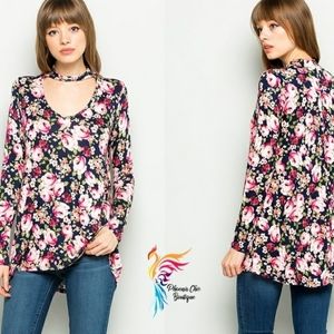 Beautiful Floral Choker top- 1 Left!